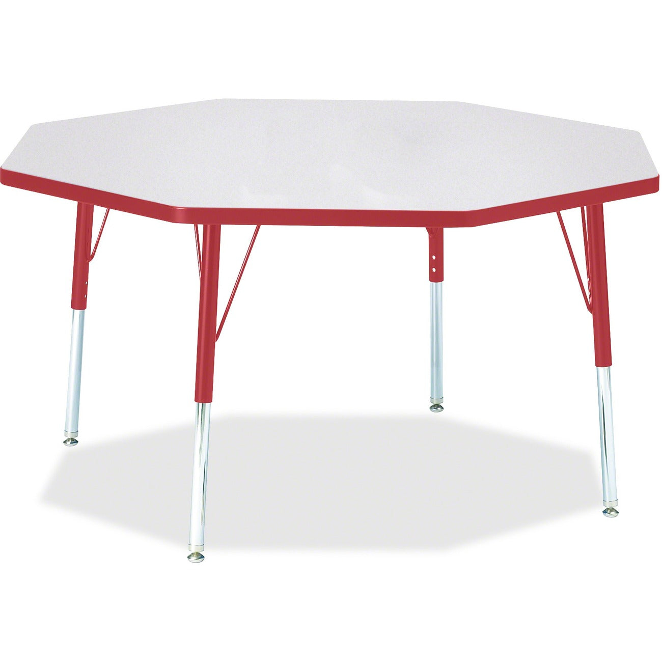 Octagon Table 48x48 Gray Red