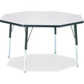 Octagon Table 48x48 Gray Black
