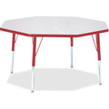 Octagon Table 48x48 Gray Red