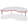 Kidney Table 48x72 Gray Red