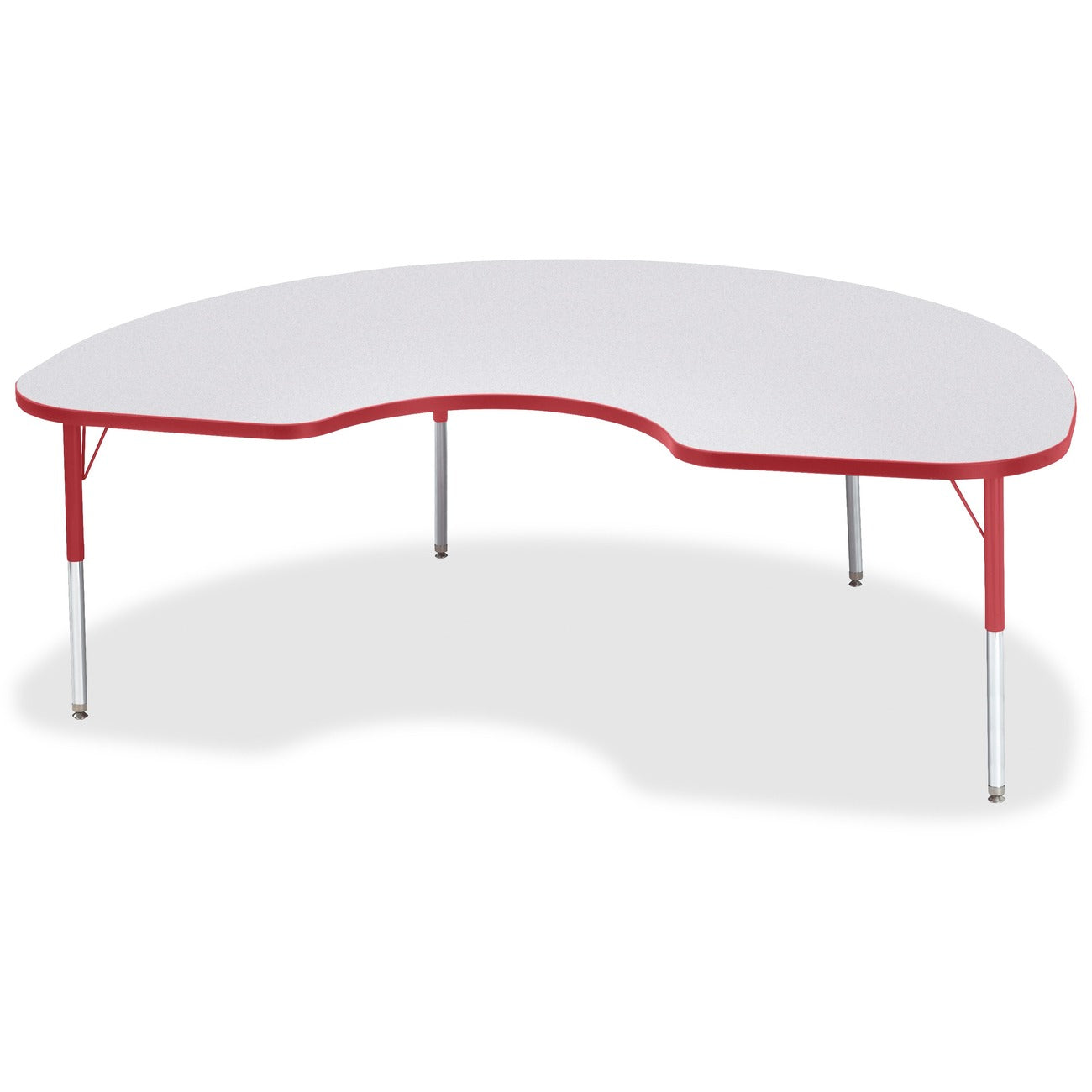 Kidney Table 48x72 Gray Red