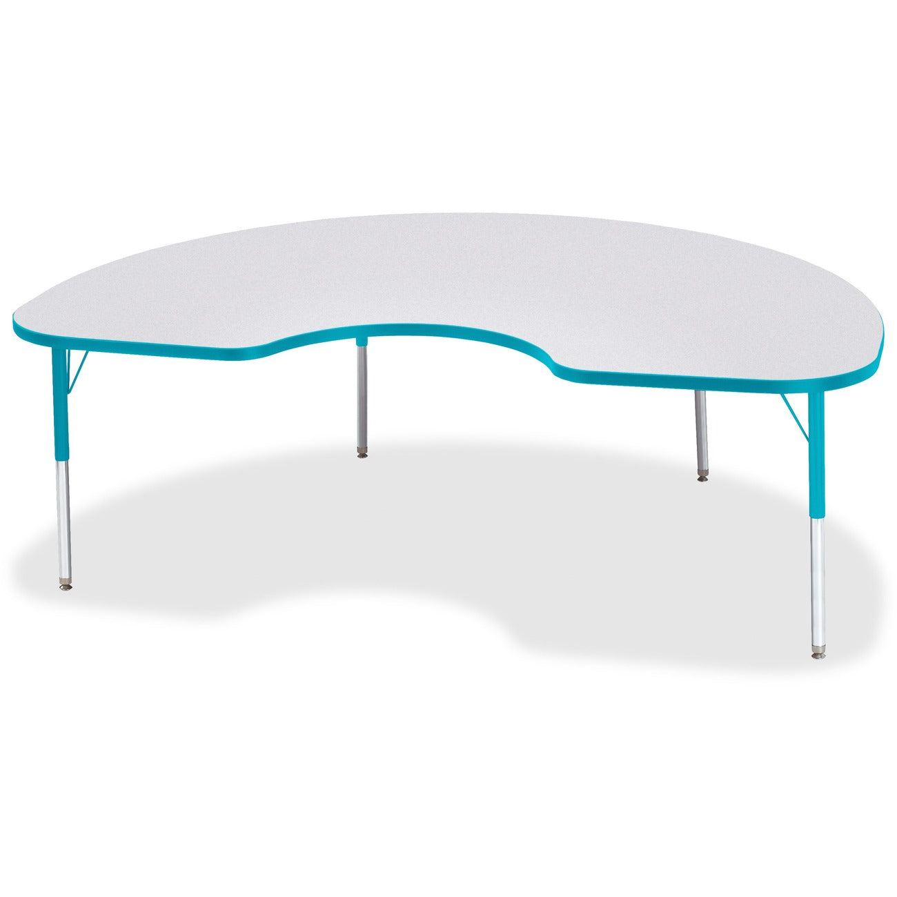 Kidney Table 48x72 Gray Teal