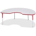 Kidney Table 48x72 Gray Red