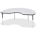 Kidney Table 48x72 Gray Black