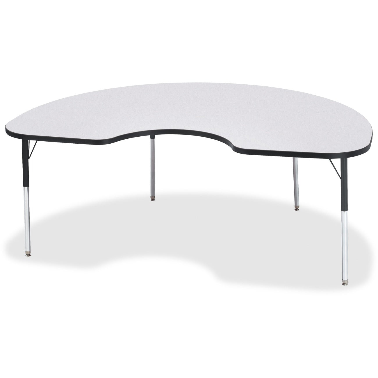 Kidney Table 48x72 Gray Black