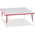 Square Table 48x48 Gray Red