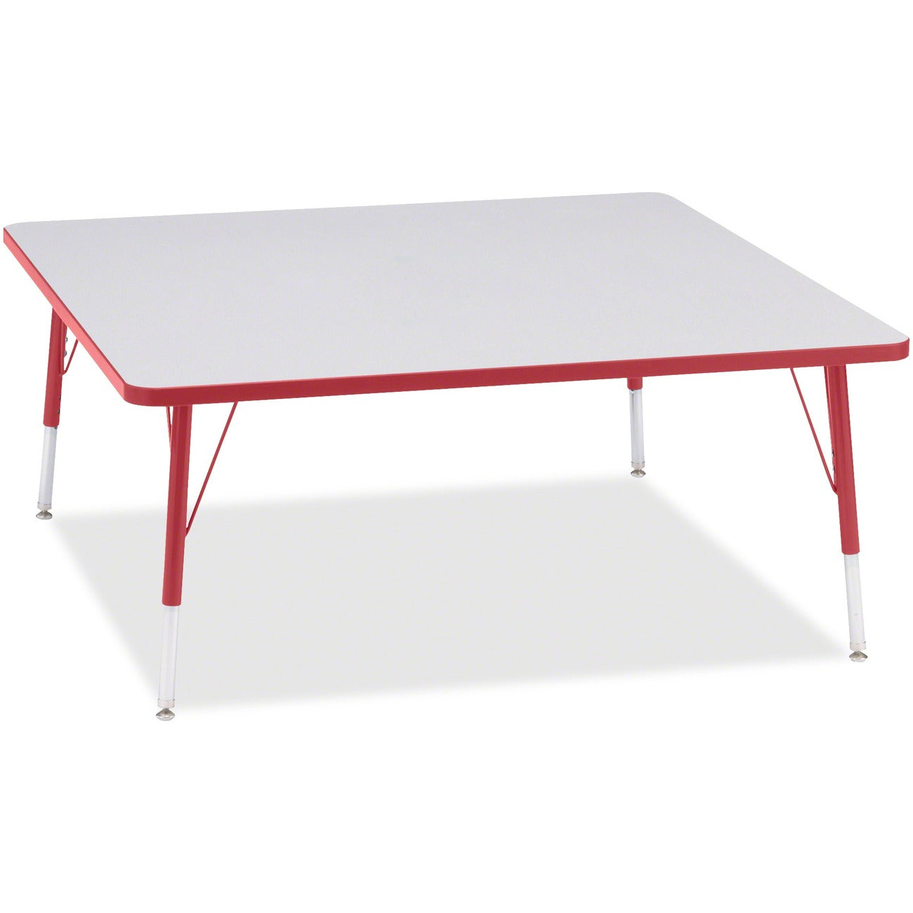Square Table 48x48 Gray Red