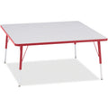 Square Table 48x48 Gray Red