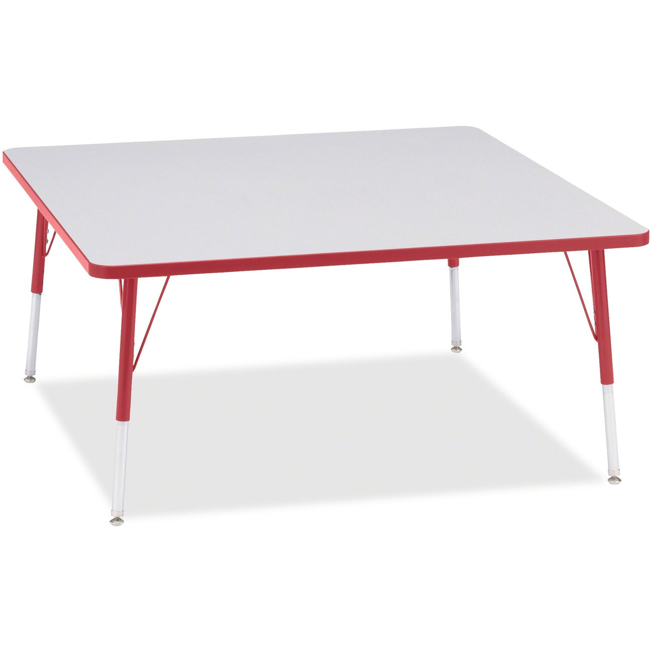 Square Table 48x48 Gray Red