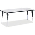Rectangle Table 30x72 Gray Black