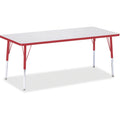Rectangle Table 30x72 Gray Red
