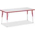 Rectangle Table 30x72 Gray Red