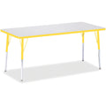 Rectangle Table 30x72 Gray Yellow