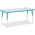 Rectangle Table 30x72 Gray Teal