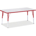 Rectangle Table 30x60 Gray Red