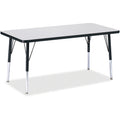 Rectangle Table 24x48 Gray Black