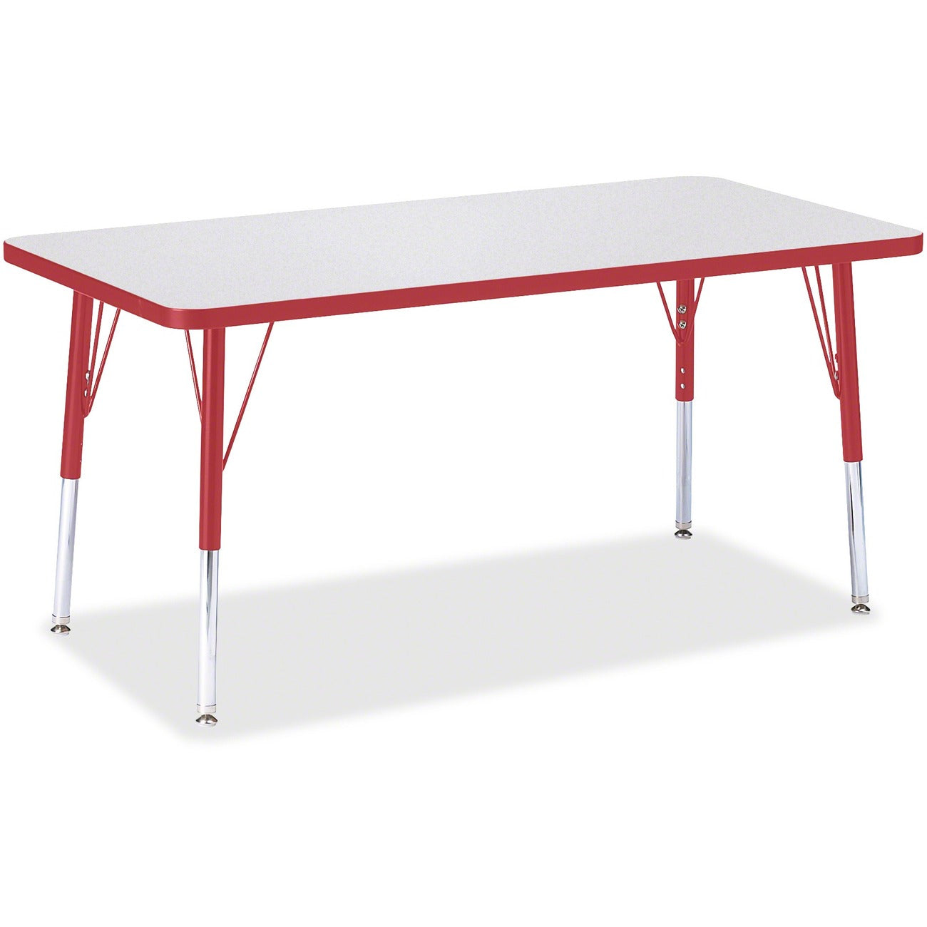 Rectangle Table 24x48 Gray Red