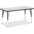 Rectangle Table 24x48 Gray Black