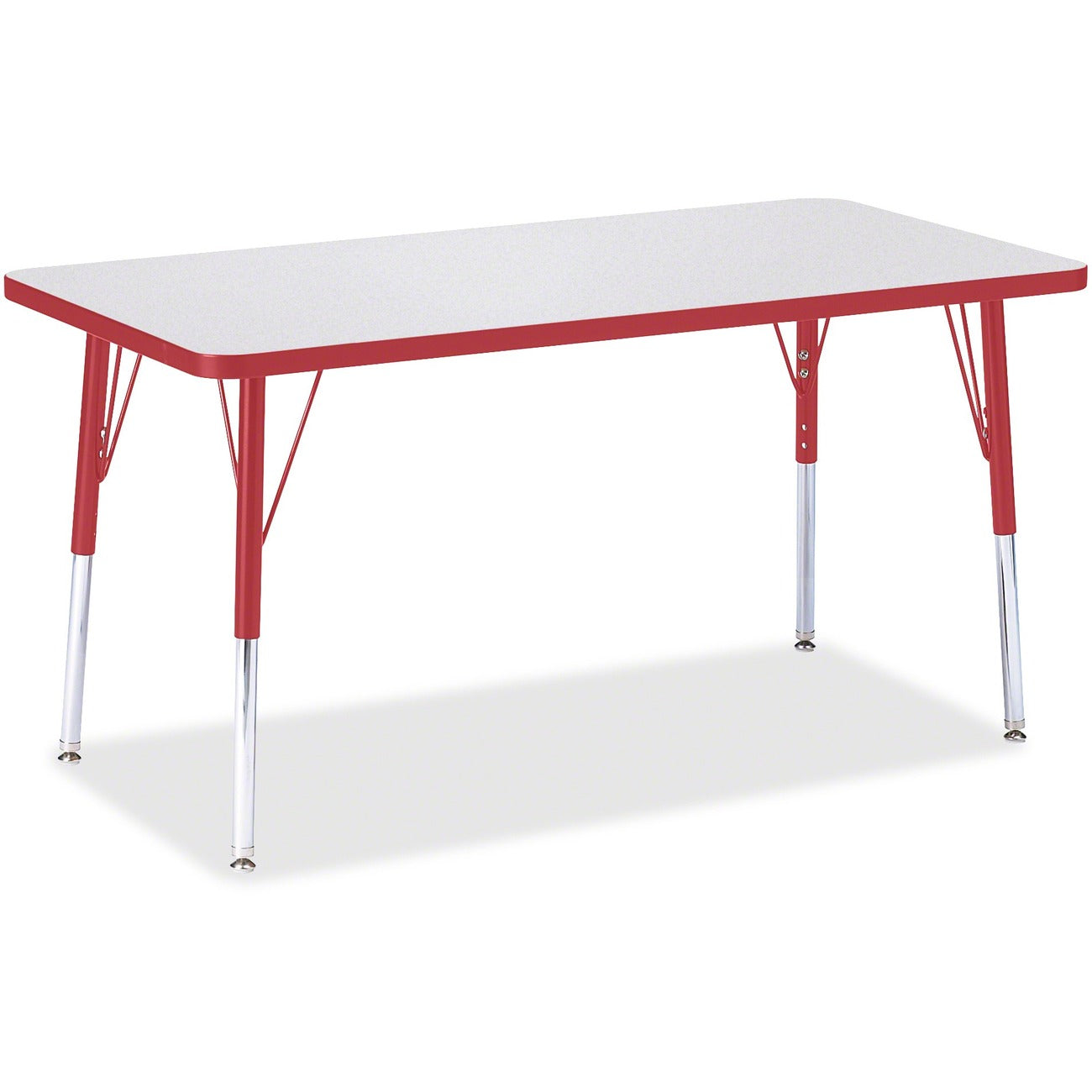 Rectangle Table 24x48 Gray Red