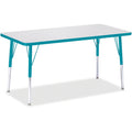 Rectangle Table 24x48 Gray Teal