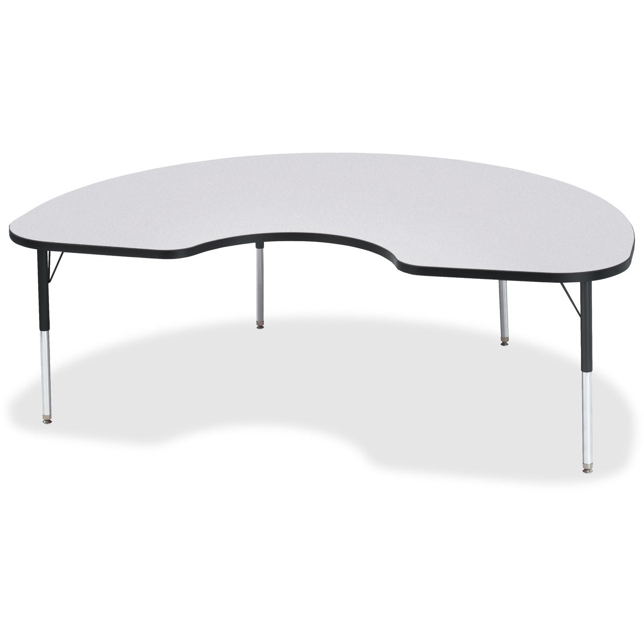Kidney Table 48x72 Gray Black