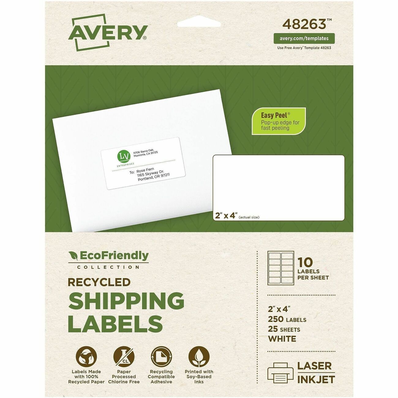 Avery Label Eco 2X4