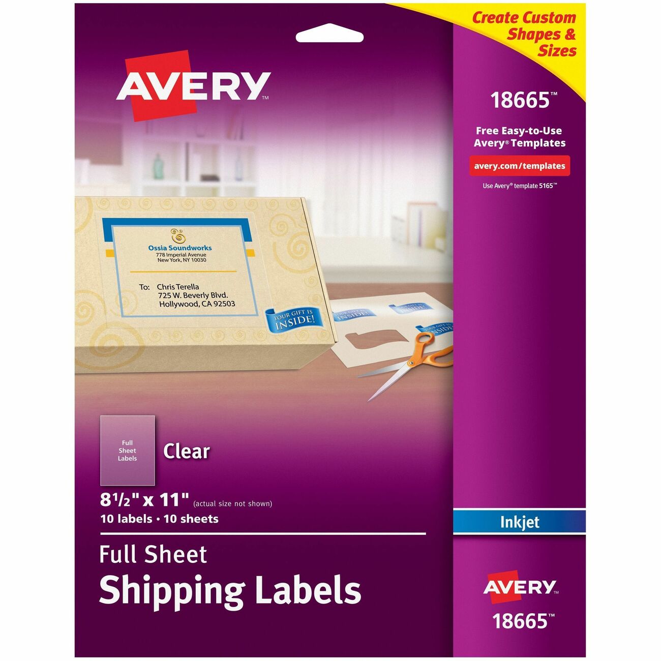 Avery Label 1-Up Ep Ij 10Pk Clr