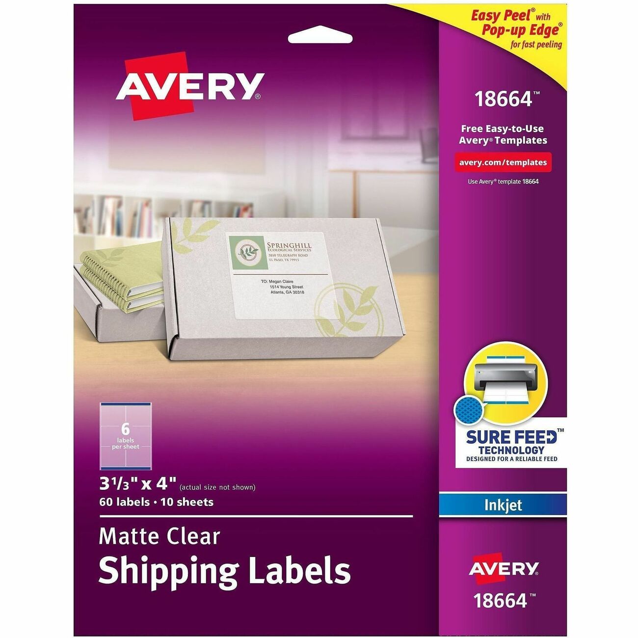 Avery Label 6-Up Ep Ij 60Pk Clr