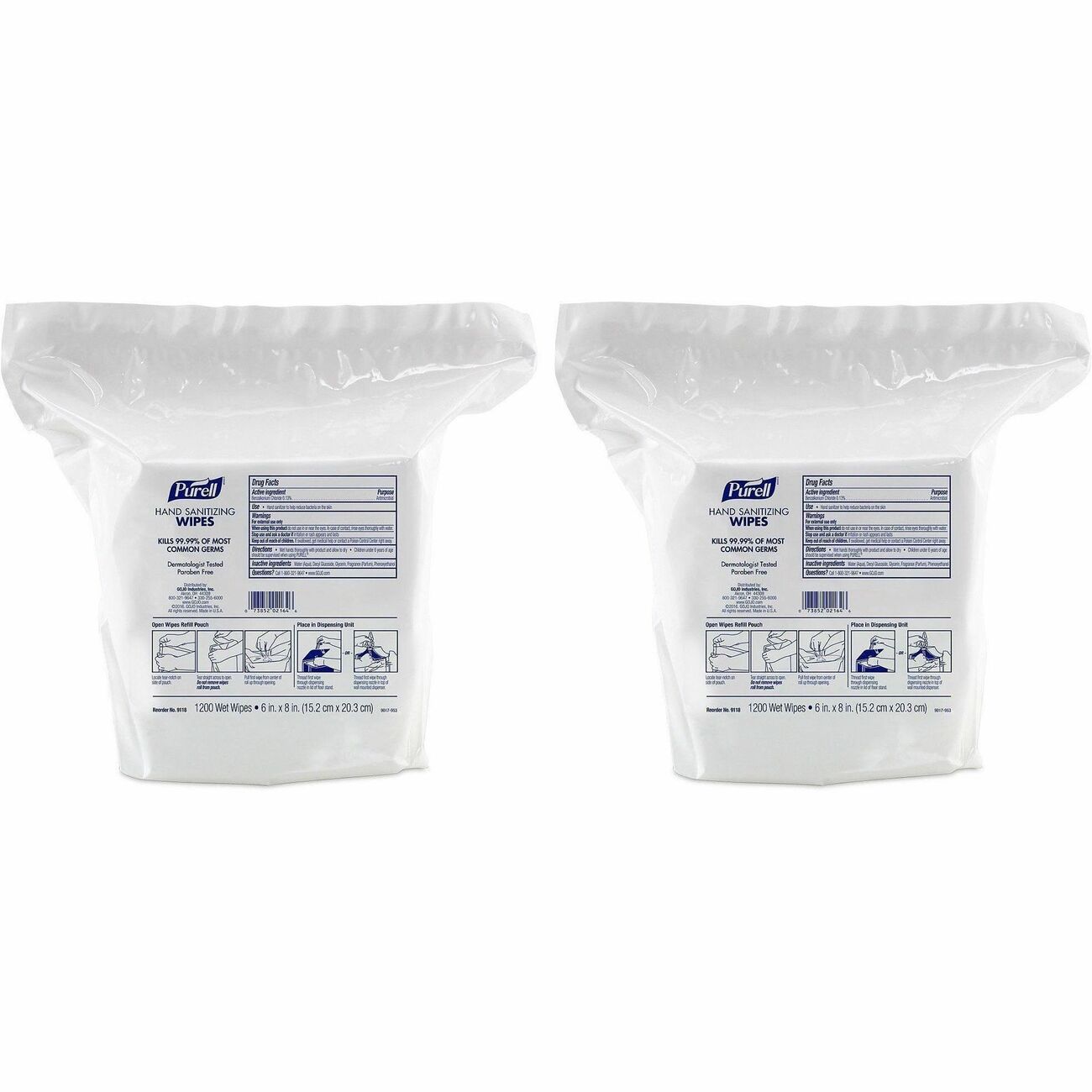 GOJO Wipes Purell Sanit 1200Ct