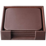 Dacasso Leather Square Coaster Set