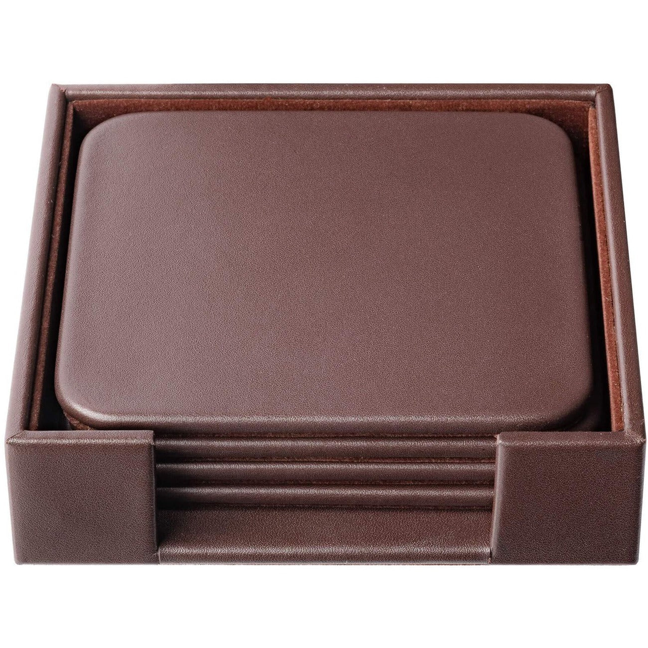 Coaster Set Lthr Bn Sq