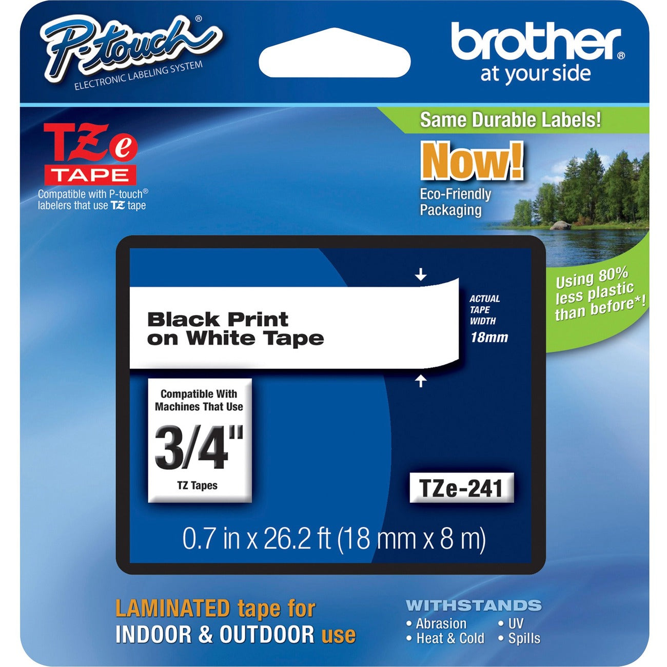 Brother Cartridge Tape 3/4 Bk/We
