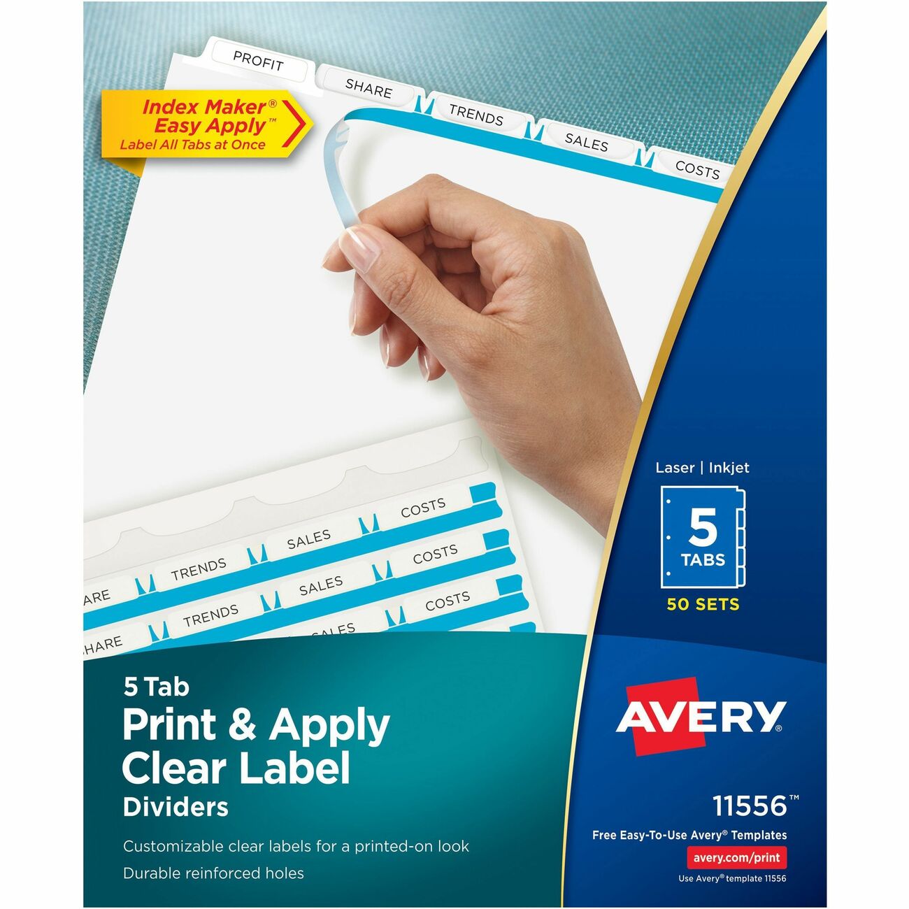 Avery Dividers Index Reg Tab 5Tab