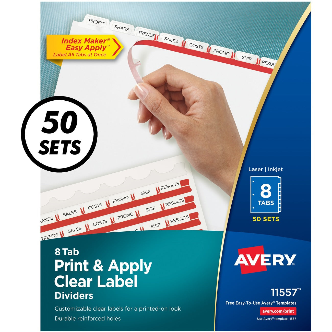 Avery Dividers Index Reg Tab 8Tab