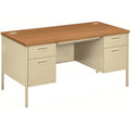HON Desk Dbl Ped 30X60 Hrvst/Py