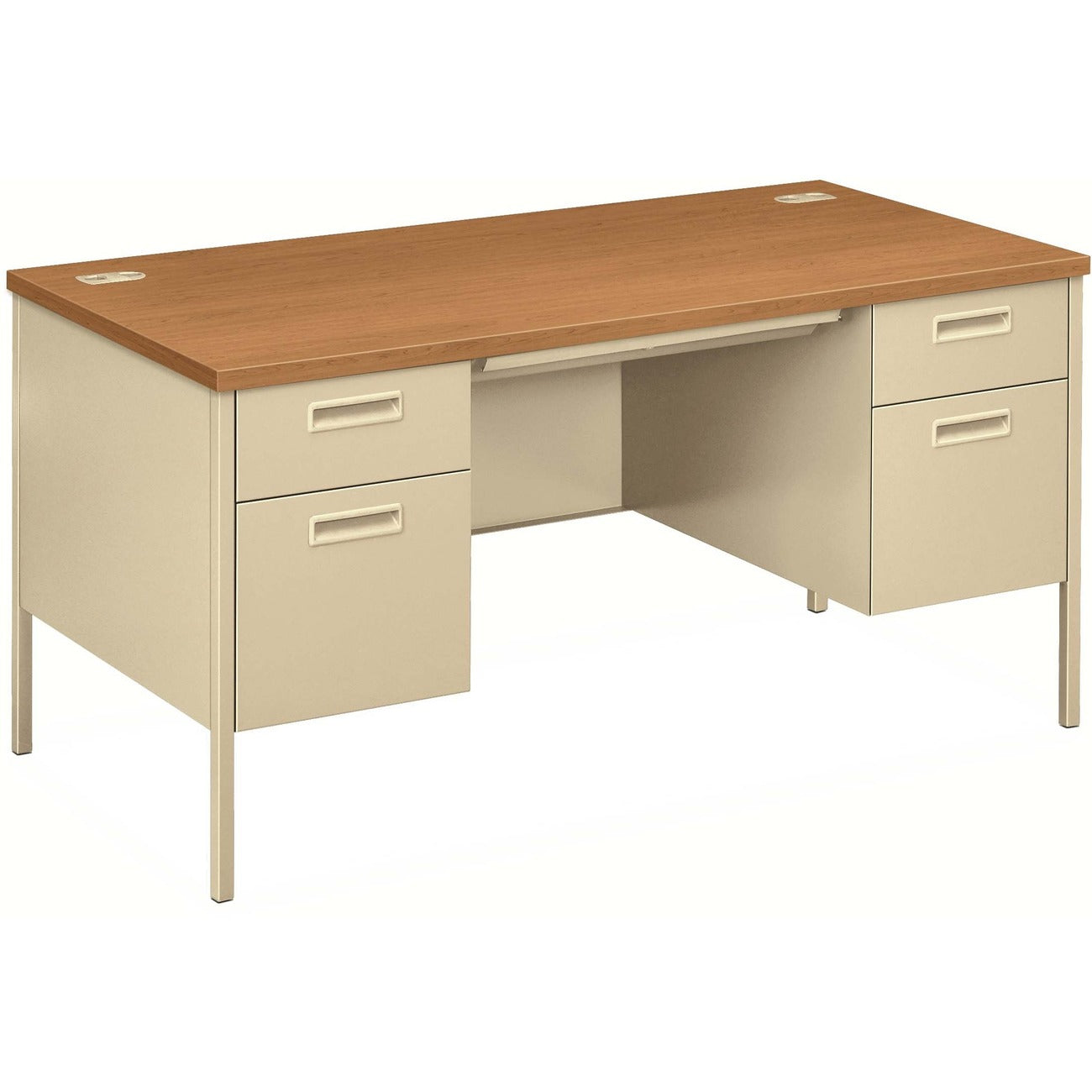 HON Desk Dbl Ped 30X60 Hrvst/Py