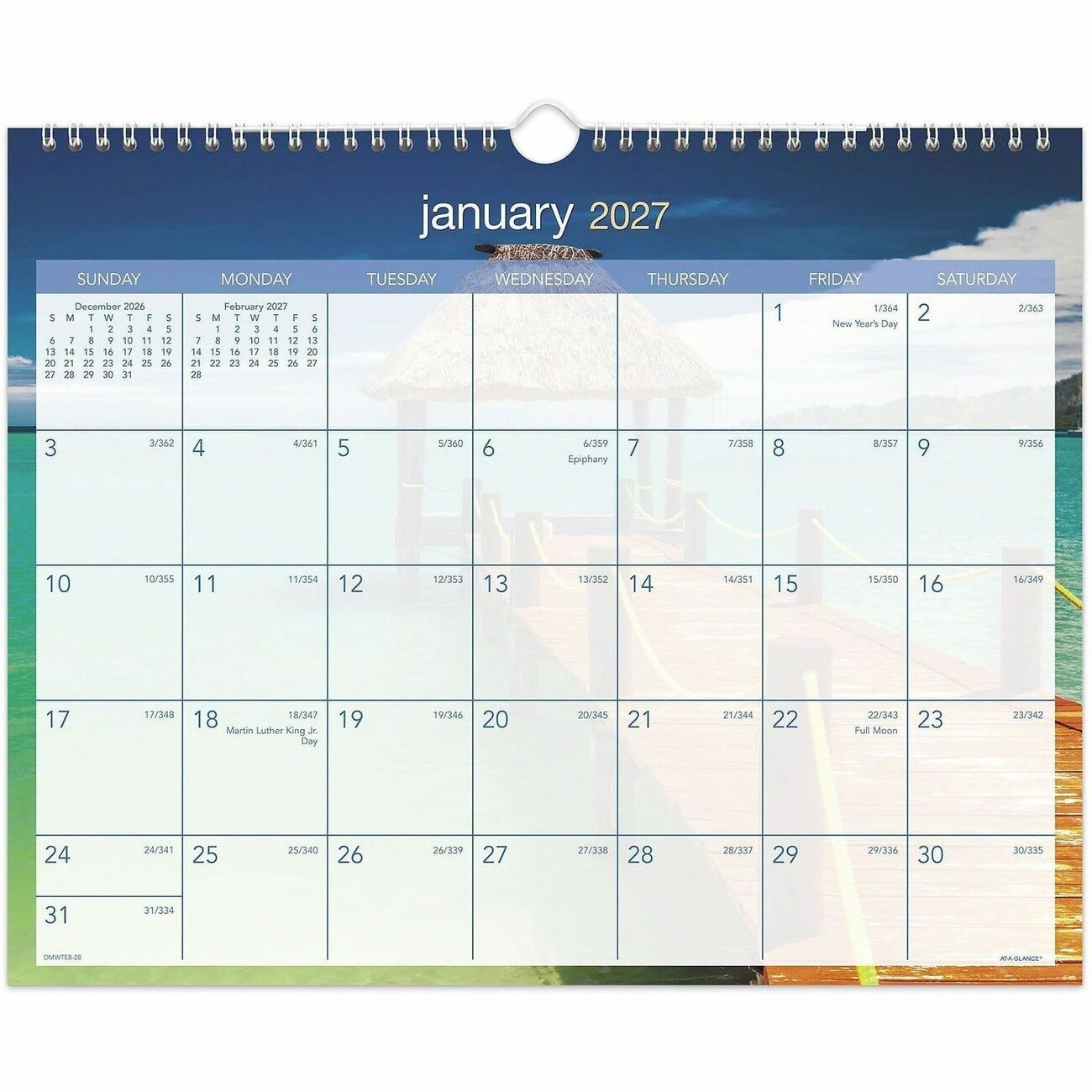 AT-A-GLANCE Calendar Wall Tropical Escp