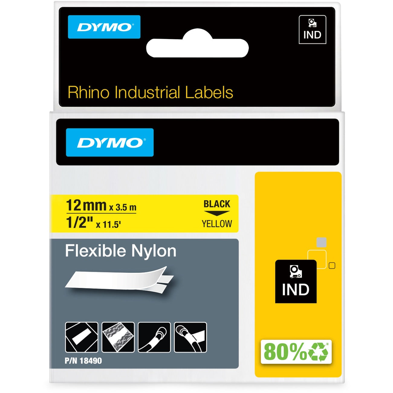 DYMO Label Rhino1/2'X11.5Flx Ny
