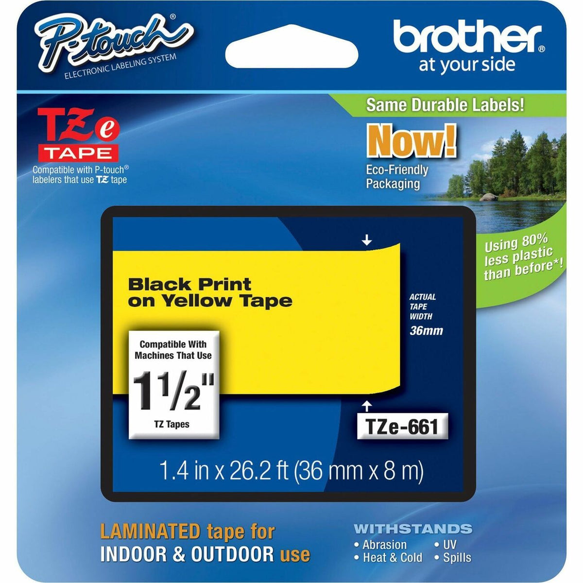 Brother Cartridge Tape 1 half Bk/Yw