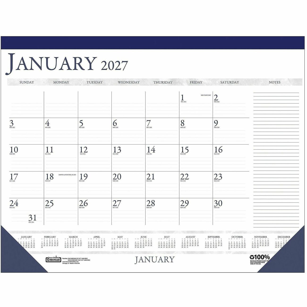 Calendar Deskpad 13X18.5