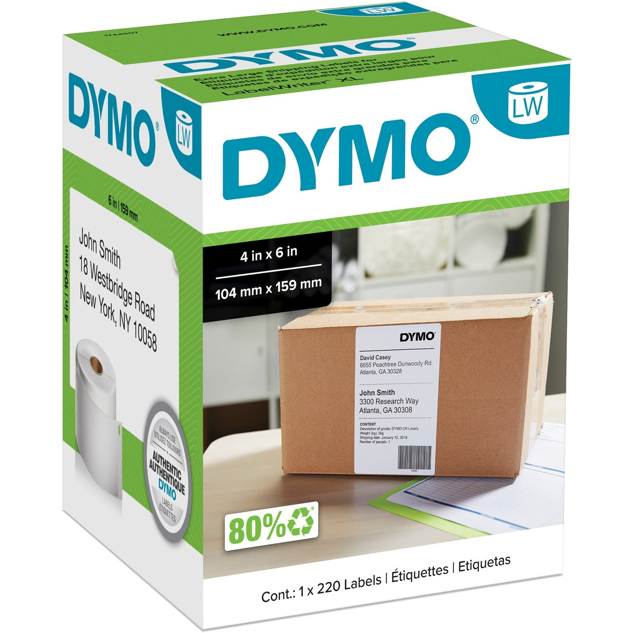 DYMO LabelWriter Shipping Labels, 4" x 6"