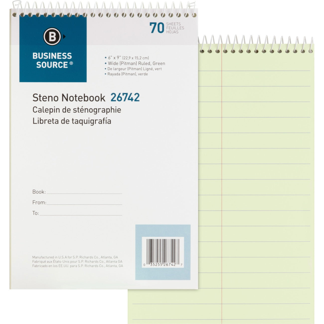 Business Source Book Steno Pitman 70Sh Grn