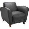 Lorell Bonded Leather Club Reception Chair, Black