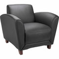 Lorell Bonded Leather Club Reception Chair, Black
