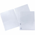 Business Source Folder 2Pocket Poly Clr 5Pk