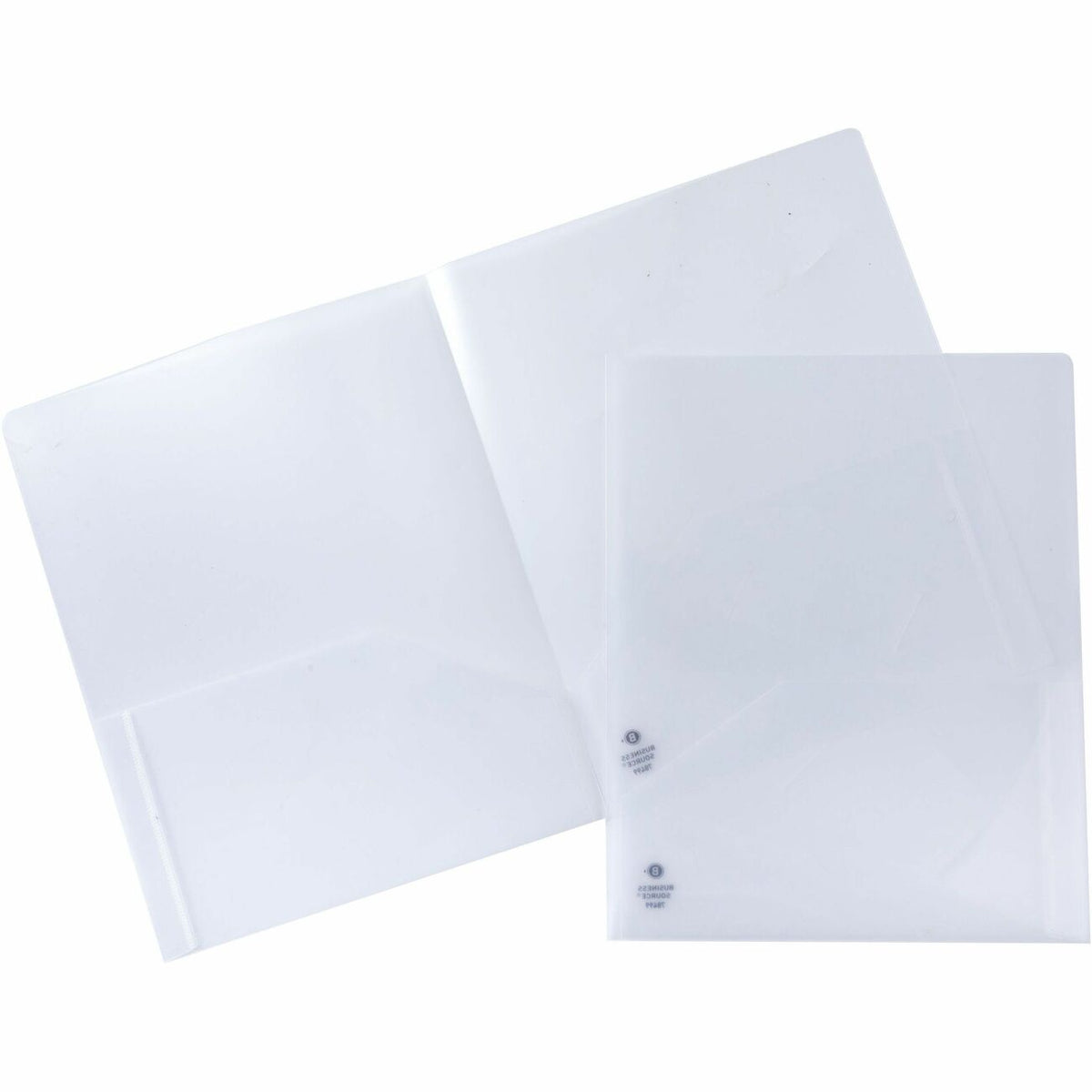 Business Source Folder 2Pocket Poly Clr 5Pk