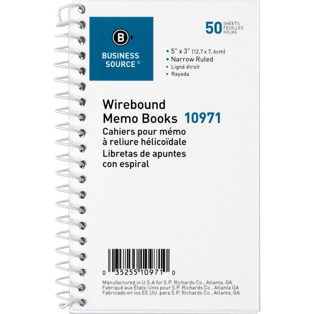 Business Source Book Memo Side-Open 3X5 We