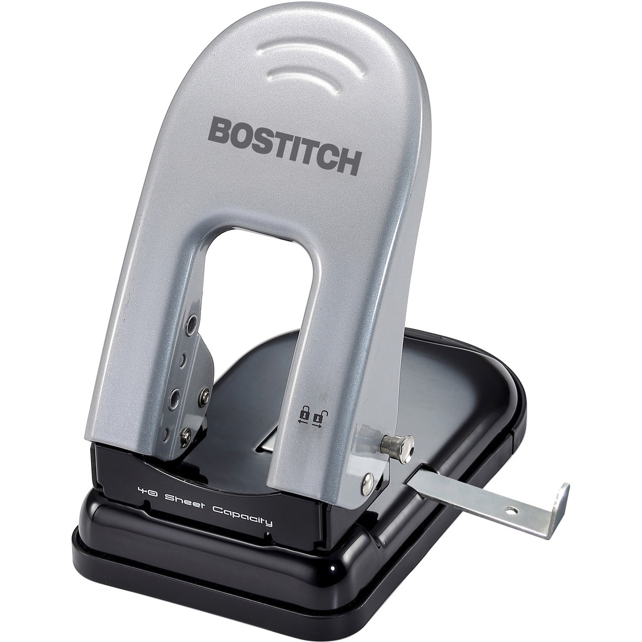 Punch 2-Hole 40Sh Blk/Slvr