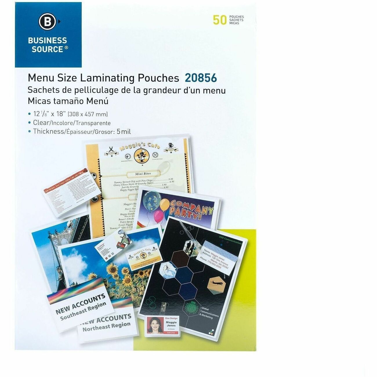 Business Source Pouch Laminate Menu 5Mil