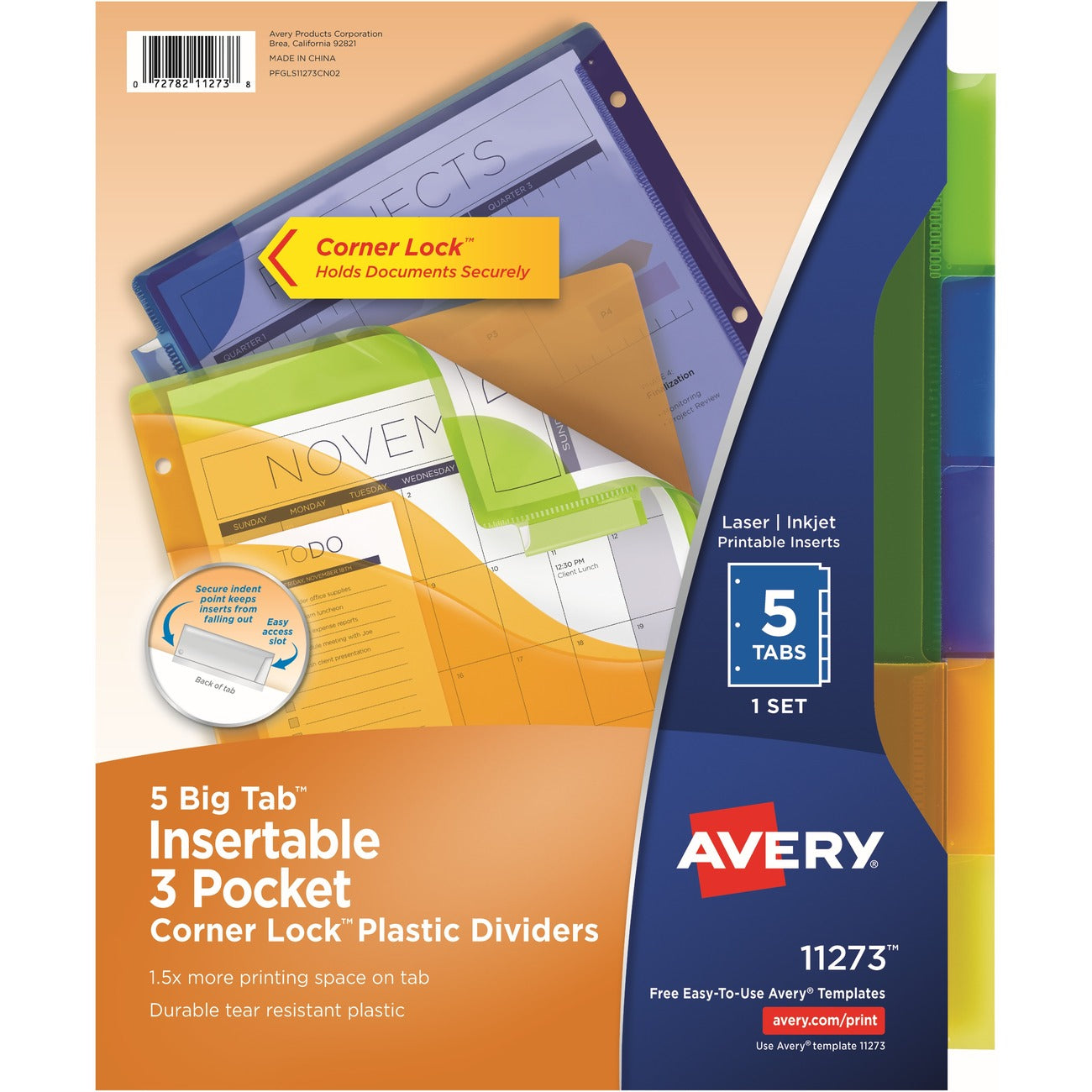 Avery Divider Crnrlock 5Tab 3Pk